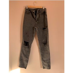 High waist ripped mom jeans